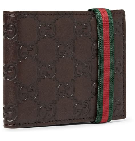 gucci men's diamante leather wallet in brown|Gucci men wallet outlet.